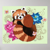 レッドパンダロータスフラワーズヘンナ ポスター (正面)