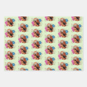 レッドパンダロータスフラワーズヘンナ ラッピングペーパーシート (正面2)