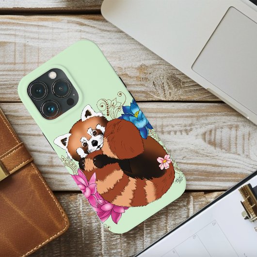 レッドパンダロータスフラワーズヘンナ Case-Mate iPhoneケース
