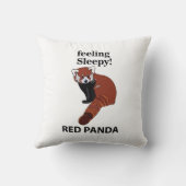 レッドパンダ感じの眠いおもしろいレッドパンダ クッション (裏面)