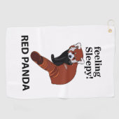 レッドパンダ感じの眠いおもしろいレッドパンダ ゴルフタオル (横)