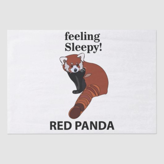 レッドパンダ感じの眠いおもしろいレッドパンダ 薄葉紙 (正面)