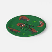 レッドパンダ誕生日 ペーパープレート (アングル)