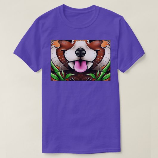 レッドパンダ顔3 Tシャツ (デザイン正面)