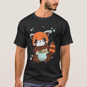 レッドパンダ食べーのRa Iララヌー日本のル Tシャツ