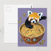 レッドパンダ食べ物のシリアル葉書のボウル ポストカード (正面/裏面)