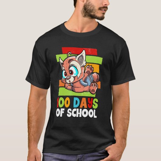 レッドパンダ100日オブ・スクール Tシャツ (正面)