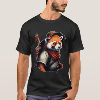 レッドパンダ アウトドア 自然 ハイキング カメラマン Tシャツ