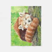 レッドパンダ フリースブランケット (正面)