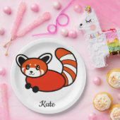 レッドパンダ ペーパープレート (パーティー)