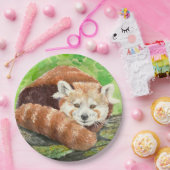 レッドパンダ ペーパープレート (パーティー)