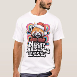 レッドパンダ メリークリスマス 12/25/25 Tシャツ