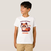レッドパンダ 5歳の誕生日おめでとう Tシャツ (正面フル)