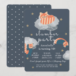 レッドパンドラ(PANDAS)スターズ&クラウドスランバーパーティー誕生日 招待状