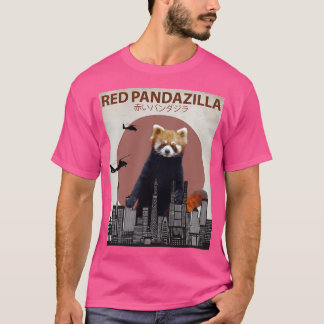 レッドパンドラ(PANDAZILLA)レッドパンダジャイアントモンスターパロディ Tシャツ