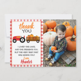 レッドパンプキントラクターサンキューカード サンキューカード