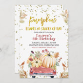 レッドパンプキントラックファーム誕生日招待状 招待状 (正面/裏面)