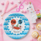 レッドパーソナライズされたカニ5th誕生日紙プレート ペーパープレート (パーティー)