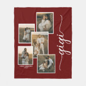 レッドパーソナライズされたギギグランドキッド5フォトコラージュ フリースブランケット (正面)