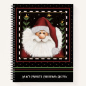 レッドパーソナライズされたサンタクリスマスフェスティバルレシピ ノートブック (正面)