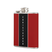 レッドパーソナライズされたブラックストライプフラスコ フラスク (左)