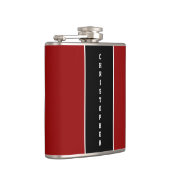 レッドパーソナライズされたブラックストライプフラスコ フラスク (右)