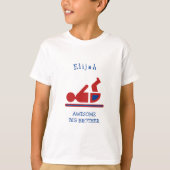 レッドパーソナライズされたベビー素晴らしビッグブラザー Tシャツ (正面)