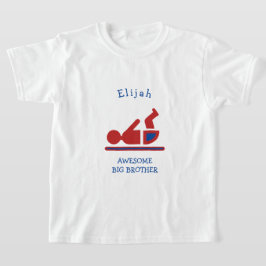 レッドパーソナライズされたベビー素晴らしビッグブラザー Tシャツ