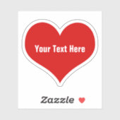 レッドパーソナライズされたラブハートビニールシール シール (シート)