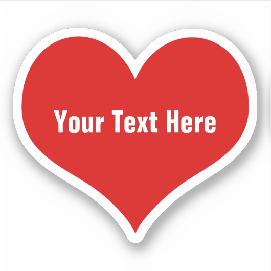 レッドパーソナライズされたラブハートビニールシール シール (正面)