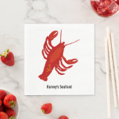 レッドパーソナライズされたロブスターナプキンス スタンダードランチョンナプキン (インサイチュ)