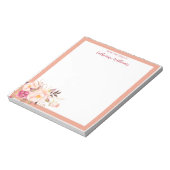 レッドパーソナライズされた赤面ピンクフローラパステルメモ帳 ノートパッド (回転)
