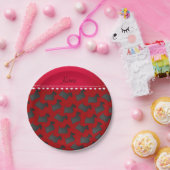 レッドパーソナライズされた・スコットランドテリア犬 ペーパープレート (パーティー)