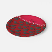 レッドパーソナライズされた・スコットランドテリア犬 ペーパープレート (アングル)