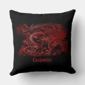 レッドパーソナライズされた・ドラゴン装飾用クッション クッション (裏面)