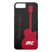 レッドパーソナライズされた・ロック・ギターの名前とイニシャル Case-Mate iPhoneケース (裏面)