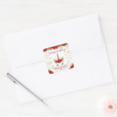 レッドパーティーの好意でクリスマスポインセチア・ユニコーン スクエアシール (封筒)