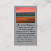 レッドパープルグリーンアイリッシュ賛美ズ記念祈りの言葉 名刺 (正面)