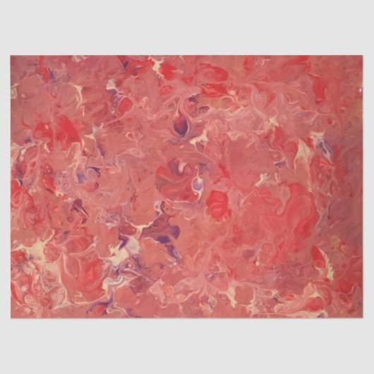 レッドパープルホワイト抽象芸術デコパージュ 薄葉紙 (正面)