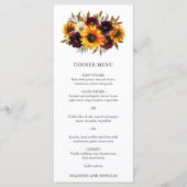 レッドパープル秋バラス素朴ンフラワー結婚ズ メニュー (正面)