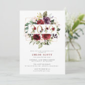 レッドパープル金ゴールドフローラ2019卒業パーティー 招待状 (スタンド正面)