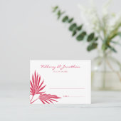 レッドパーム結婚リーフのエスコート座席表 プレイスカード (スタンド正面)