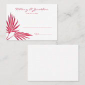 レッドパーム結婚リーフのエスコート座席表 プレイスカード (正面/裏面)