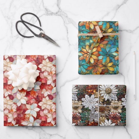 レッドパールピーチフローラ ラッピングペーパーシート (正面)