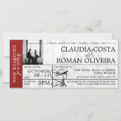 レッドパ結婚リズボーディングパス招待状 (正面)