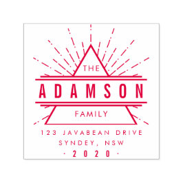 レッドヒップスター三角家族の名前差出人住所 セルフインキングスタンプ