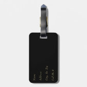 レッドヒョウ動物の皮膚とグリッター – モノグラム ラゲッジタグ (裏面縦)