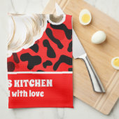 レッドヒョウ印刷レトロサンタクロース キッチンタオル (四つ折り)