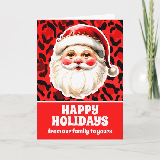 レッドヒョウ印刷レトロサンタクロース シーズンカード (正面)