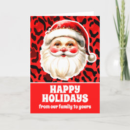 レッドヒョウ印刷レトロサンタクロース シーズンカード